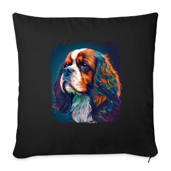 Hunde Spruch Cavalier Spaniel für Hundeliebhaber - Sofakissenbezug 45 x 45 cm - Schwarz - Vorne