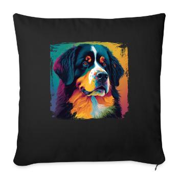 Dogs Bernese Mountain Dog Dog Lovers - Sofa pillowcase 17,3'' x 17,3'' (45 x 45 cm) - black - Front