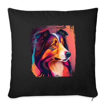 Collie Dog Saying Collie Design - Housse de coussin décorative 45 x 45 cm - noir - Devant