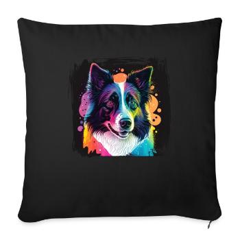 Dog Saying Border Collie Design - Sofa pillowcase 17,3'' x 17,3'' (45 x 45 cm) - black - Front