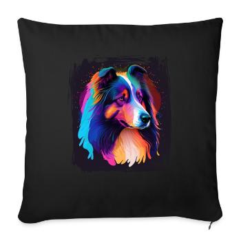 Collie Dog Saying Collie Design - Housse de coussin décorative 45 x 45 cm - noir - Devant
