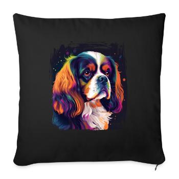 Hunde Spruch Cavalier Spaniel für Hundeliebhaber - Sofakissenbezug 45 x 45 cm - Schwarz - Vorne