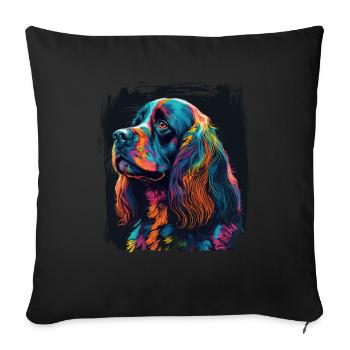 Dog saying Cocker Spaniel pour les amoureux des chiens - Housse de coussin décorative 45 x 45 cm - noir - Devant