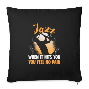 Musiciens d’orchestre de musique jazz - Housse de coussin décorative 45 x 45 cm - noir - Devant