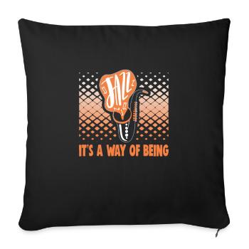 Musiciens d’orchestre de musique jazz - Housse de coussin décorative 45 x 45 cm - noir - Devant