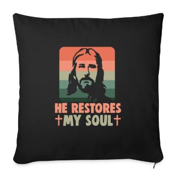Christian Quotes Designs for Believing Christians - Sofa pillowcase 17,3'' x 17,3'' (45 x 45 cm) - black - Front