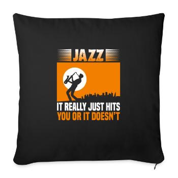 Musiciens d’orchestre de musique jazz - Housse de coussin décorative 45 x 45 cm - noir - Devant