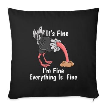 Cadeau Bouquet Emu - Housse de coussin décorative 45 x 45 cm - noir - Devant