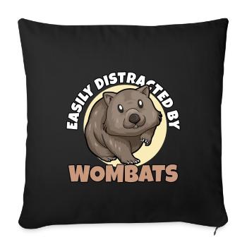 Wombat Wombats Plumbeutler Gift - Sofa pillowcase 17,3'' x 17,3'' (45 x 45 cm) - black - Front