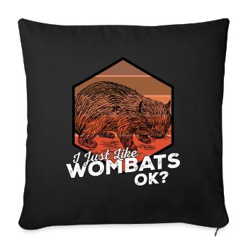 Wombat Wombats Plumbeutler Gift - Sofa pillowcase 17,3'' x 17,3'' (45 x 45 cm) - black - Front