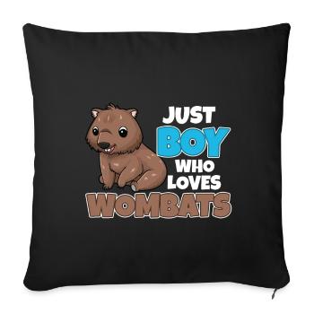 Wombat Wombats Plumbeutler Gift - Sofa pillowcase 17,3'' x 17,3'' (45 x 45 cm) - black - Front