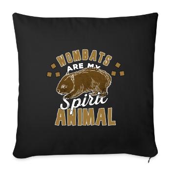 Wombat Wombats Plumbeutler Gift - Sofa pillowcase 17,3'' x 17,3'' (45 x 45 cm) - black - Front