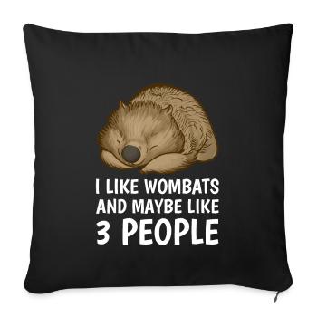 Wombat Wombats Plumbeutler Gift - Sofa pillowcase 17,3'' x 17,3'' (45 x 45 cm) - black - Front