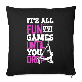 Tout est amusant et jeux jusqu’à - Aerial Silk - Housse de coussin décorative 45 x 45 cm - noir - Devant
