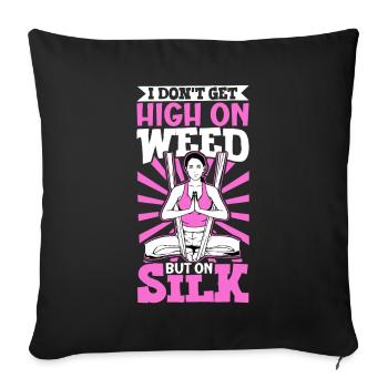 Je ne me défonce pas sur l’herbe - Aerial Silk - Housse de coussin décorative 45 x 45 cm - noir - Devant