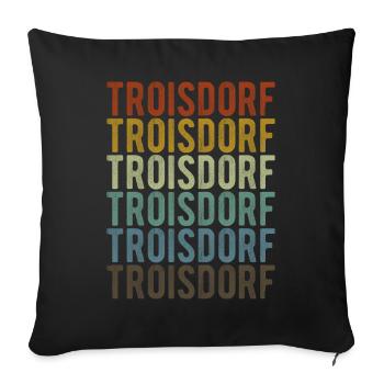 Troisdorf Stadt Retro Vintage - Sofakissenbezug 45 x 45 cm - Schwarz - Vorne