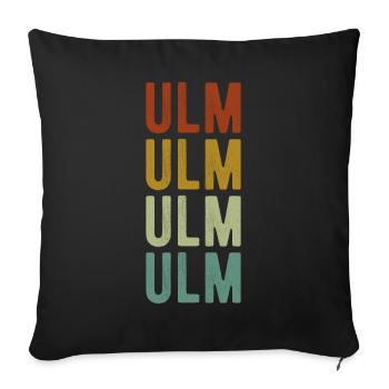 Ulm City Retro Vintage - Sofa pillowcase 17,3'' x 17,3'' (45 x 45 cm) - black - Front
