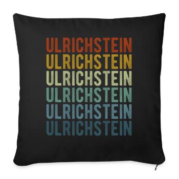 Ulrichstein City Retro Vintage - Housse de coussin décorative 45 x 45 cm - noir - Devant