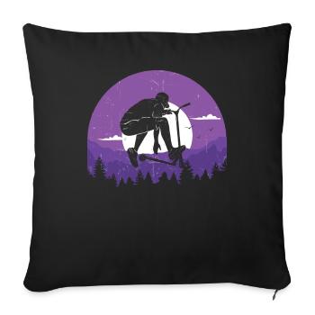 Scooter Scooter Scooter Cadeau - Housse de coussin décorative 45 x 45 cm - noir - Devant