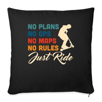 Scooter Scooter Scooter Cadeau - Housse de coussin décorative 45 x 45 cm - noir - Devant