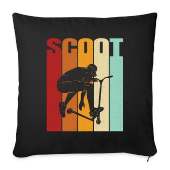 Scooter Scooter Scooter Cadeau - Housse de coussin décorative 45 x 45 cm - noir - Devant