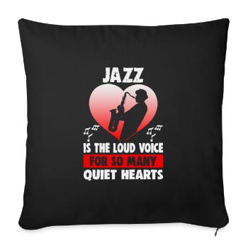 Musiciens d’orchestre de musique jazz - Housse de coussin décorative 45 x 45 cm - noir - Devant