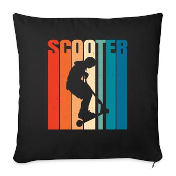 Scooter Scooter Scooter Cadeau - Housse de coussin décorative 45 x 45 cm - noir - Devant