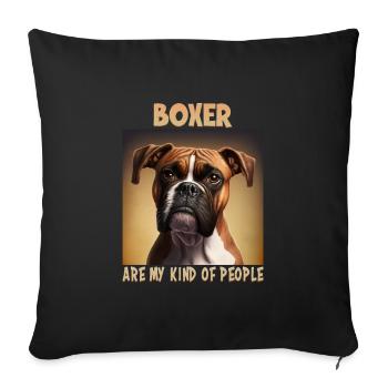 Dog Saying Boxer Design for Dog Lovers - Sofa pillowcase 17,3'' x 17,3'' (45 x 45 cm) - black - Front