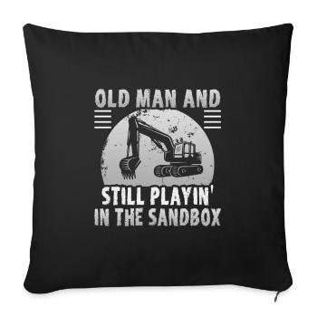 Crane operator design for excavator operators and construction workers - Sofa pillowcase 17,3'' x 17,3'' (45 x 45 cm) - black - Front