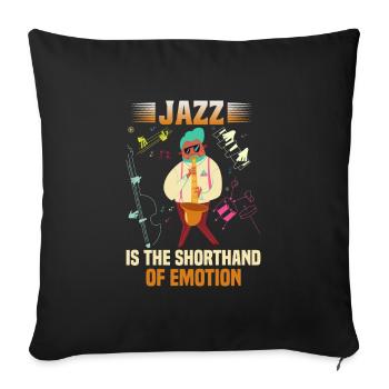 Musiciens d’orchestre de musique jazz - Housse de coussin décorative 45 x 45 cm - noir - Devant