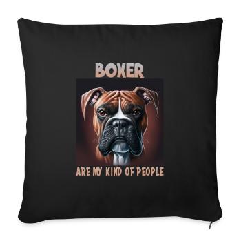 Dog Saying Boxer Design for Dog Lovers - Sofa pillowcase 17,3'' x 17,3'' (45 x 45 cm) - black - Front