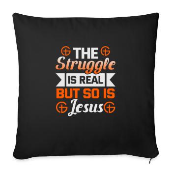 Christian Quotes Designs for Believing Christians - Sofa pillowcase 17,3'' x 17,3'' (45 x 45 cm) - black - Front