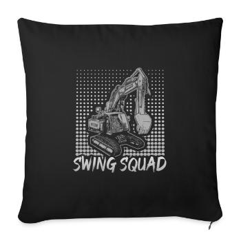 Crane operator design for excavator operators and construction workers - Sofa pillowcase 17,3'' x 17,3'' (45 x 45 cm) - black - Front