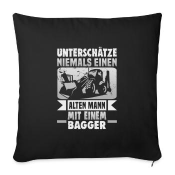 Crane operator design for excavator operators and construction workers - Sofa pillowcase 17,3'' x 17,3'' (45 x 45 cm) - black - Front