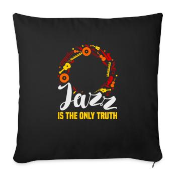 Musiciens d’orchestre de musique jazz - Housse de coussin décorative 45 x 45 cm - noir - Devant