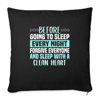 Le verset du Coran cite des textes musulmans du Ramadan - Housse de coussin décorative 45 x 45 cm - noir - Devant