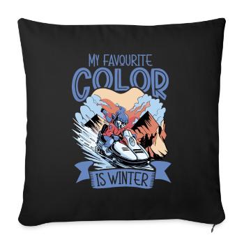 My favourite color is winter - Schneemobil - Sofakissenbezug 45 x 45 cm - Schwarz - Vorne