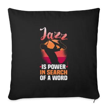 Musiciens d’orchestre de musique jazz - Housse de coussin décorative 45 x 45 cm - noir - Devant