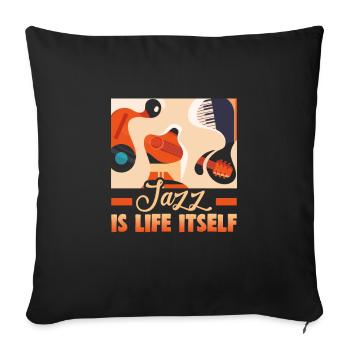 Musiciens d’orchestre de musique jazz - Housse de coussin décorative 45 x 45 cm - noir - Devant