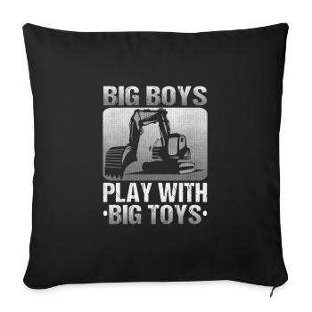 Crane operator design for excavator operators and construction workers - Sofa pillowcase 17,3'' x 17,3'' (45 x 45 cm) - black - Front