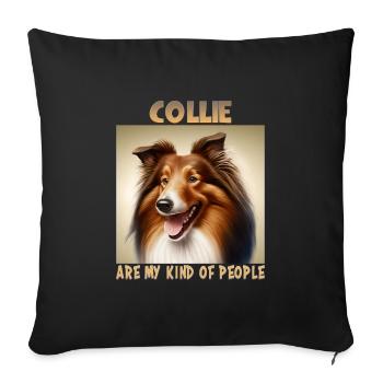 Collie Dog Saying Collie Design - Housse de coussin décorative 45 x 45 cm - noir - Devant