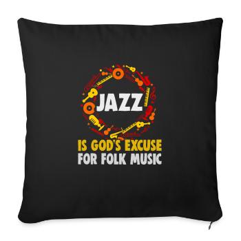 Musiciens d’orchestre de musique jazz - Housse de coussin décorative 45 x 45 cm - noir - Devant