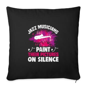 Musiciens d’orchestre de musique jazz - Housse de coussin décorative 45 x 45 cm - noir - Devant