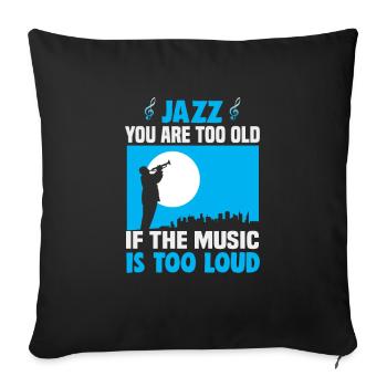 Musiciens d’orchestre de musique jazz - Housse de coussin décorative 45 x 45 cm - noir - Devant