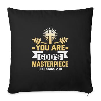 Christian Quotes Designs for Believing Christians - Sofa pillowcase 17,3'' x 17,3'' (45 x 45 cm) - black - Front