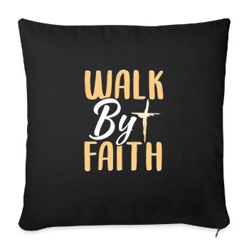 Christian Quotes Designs for Believing Christians - Sofa pillowcase 17,3'' x 17,3'' (45 x 45 cm) - black - Front