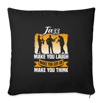 Musiciens d’orchestre de musique jazz - Housse de coussin décorative 45 x 45 cm - noir - Devant