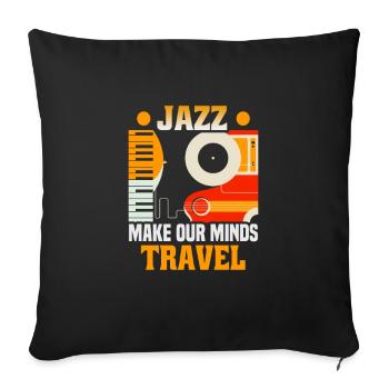 Musiciens d’orchestre de musique jazz - Housse de coussin décorative 45 x 45 cm - noir - Devant