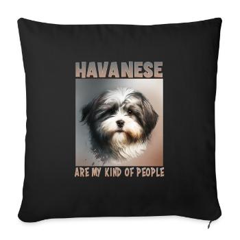 Dog saying Havanese design for dog lovers - Sofa pillowcase 17,3'' x 17,3'' (45 x 45 cm) - black - Front