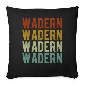 Wadern Stadt Retro Vintage - Sofakissenbezug 45 x 45 cm - Schwarz - Vorne
